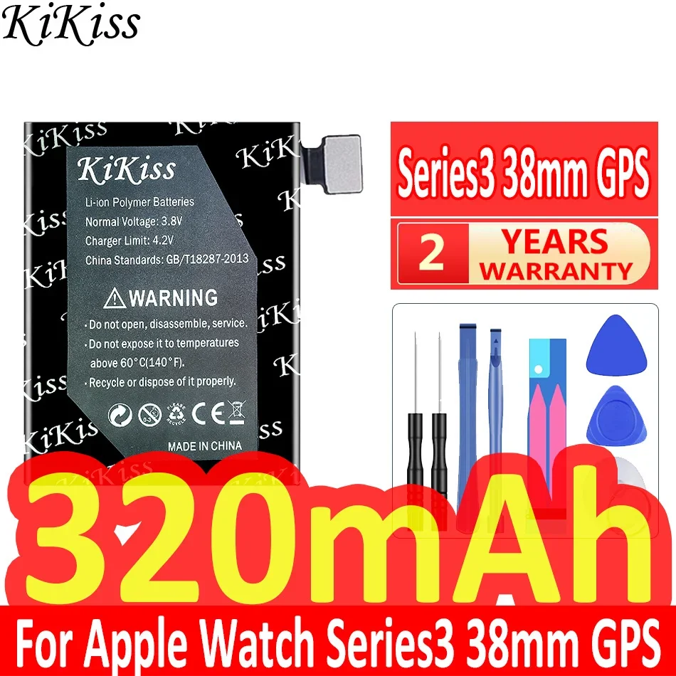 KiKiss 320mAh Battery Series 3 S 3 38mm GPS For Apple Watch iWatch Series3 S3 38mm GPS Batteria + Free Tools