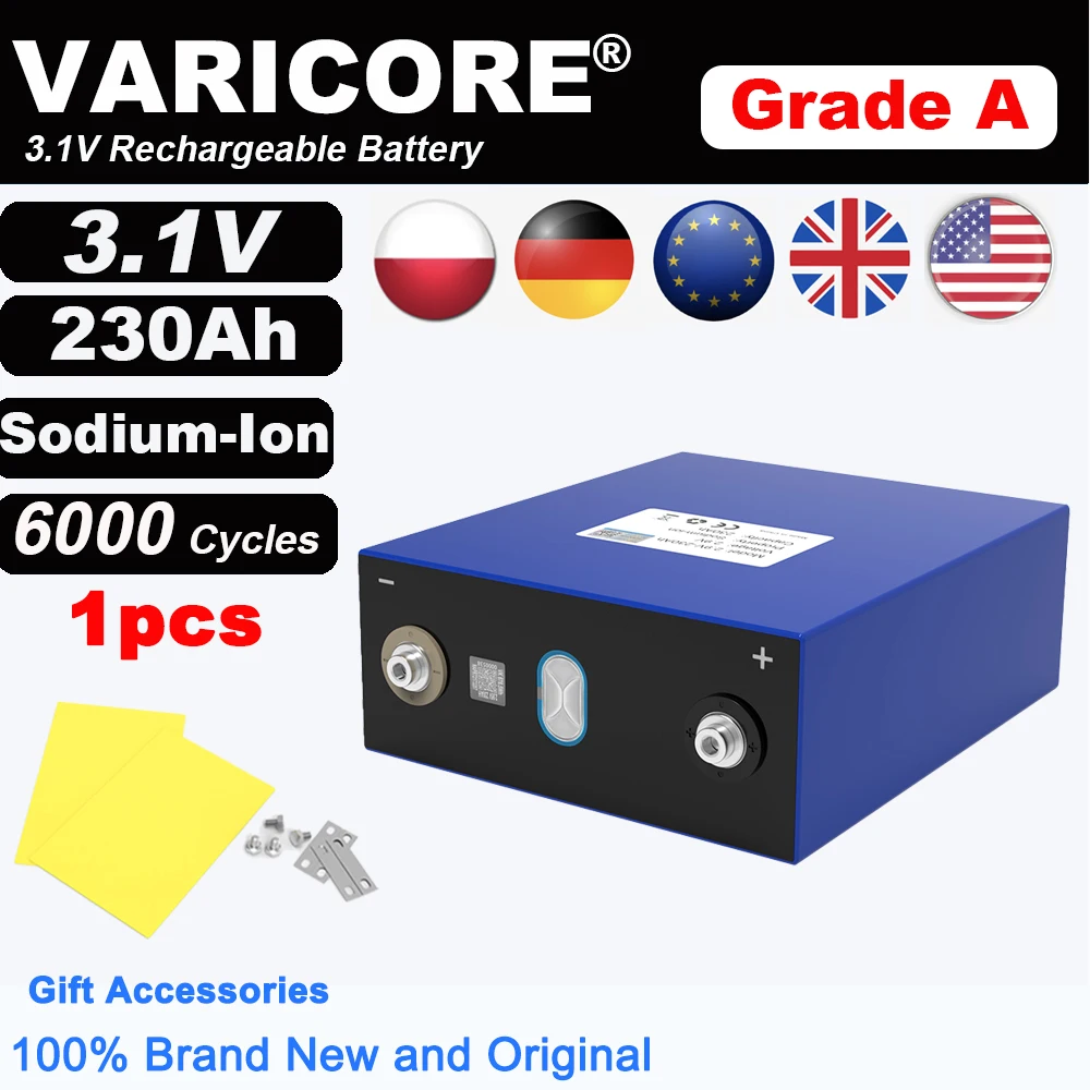 Grade A 3.1V 230Ah Natriumionbatterij 2,9V 20c Bestand tegen lage, hoge temperaturen DIY 12v motorfiets elektrische auto reizen golfkar - afbeelding 1