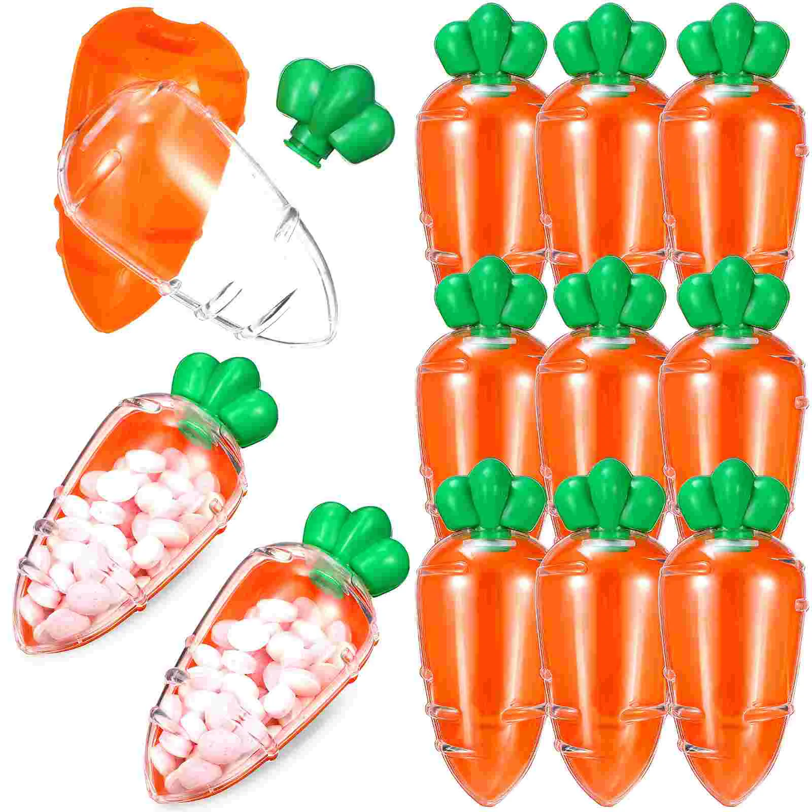 

12 Pcs Transparent Carrot Shape Candy Easter Gift Empty Easter Boxes for Kids Carrot Containers Perfect for Birthdays