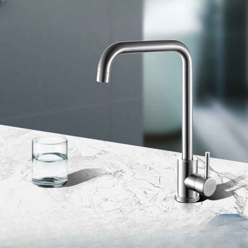 Kitchen cold and hot water double drawing faucet wholesale washing-up basin sink large seven-character basin faucet