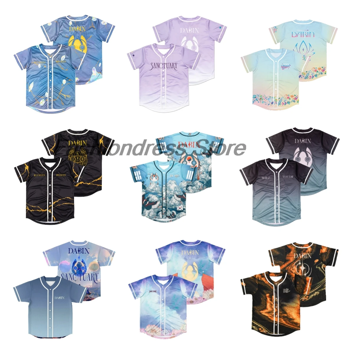 

Dabin DJ Music Festival Merch Baseball Jersey V-Neck Short Sleeve Button-Down Shirts Women Men Streetwear Tops