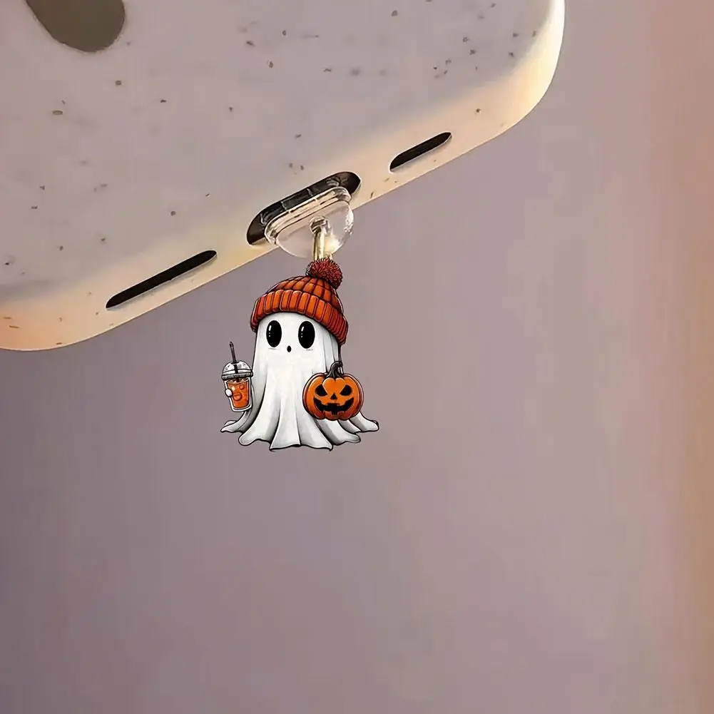 Type-C Dust Plug Charm Phone Anti-Dust Plugs with Ghost Pendants Mobile Dustproof Plugs Moth USB C Port Caps Prot Protector