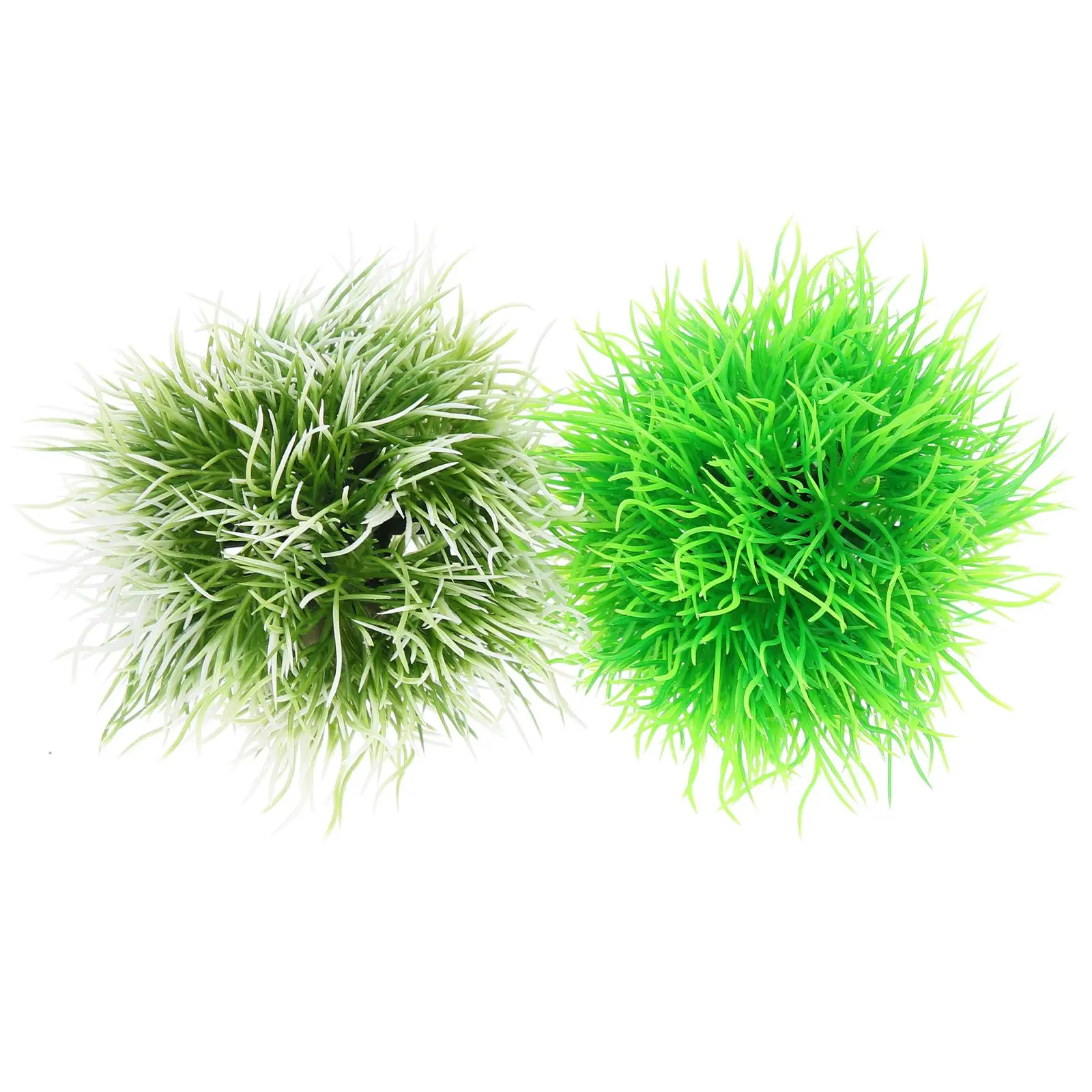 

2Pcs Artificial Aquarium Plants White Green Decorations Fake Aquatic Grass Ball Fish Tank Office Plants CPO66S Pet Supplies