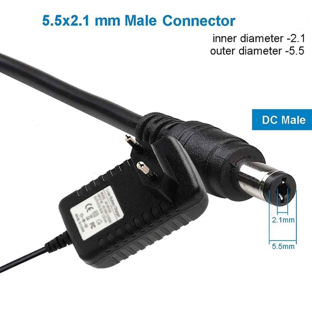 Adaptateur d'Alimentation Régulé Universel, 24V, 0,75 A, 5.5x2.1mm, Prise EU, US, UK, AU, DC