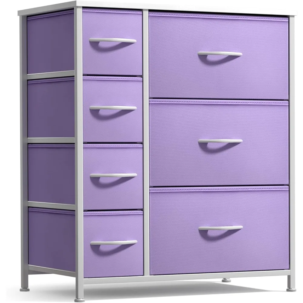 

Dresser with 7 Drawers - Furniture Storage Chest for Kid’s, Teens, Bedroom, Nursery, Playroom, Clothes, Toys - Steel Fram
