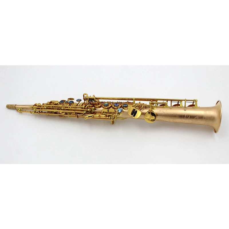 Eastern Music rose brass copper body unlacquer straight soprano saxophone G key