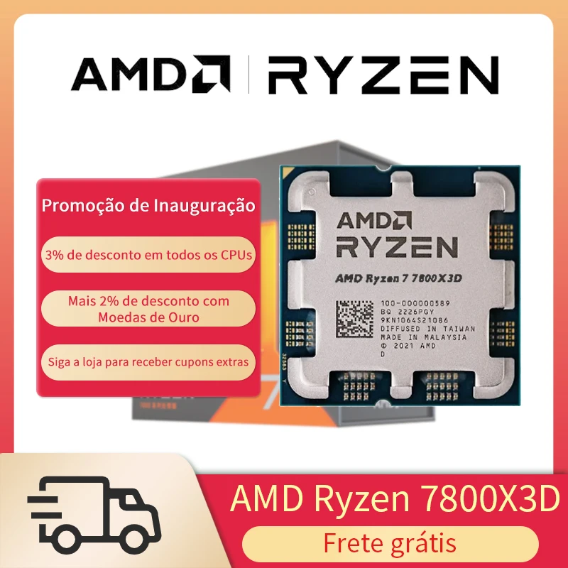 AMD RYZEN 7 7800 x3d zupełnie nowy procesor procesor do gier AMD R7 7800 x3d 8-rdzeniowy 16-wątkowy gniazdo 5NM 96M AM5 bez pamięci podręcznej do gier wentylatora