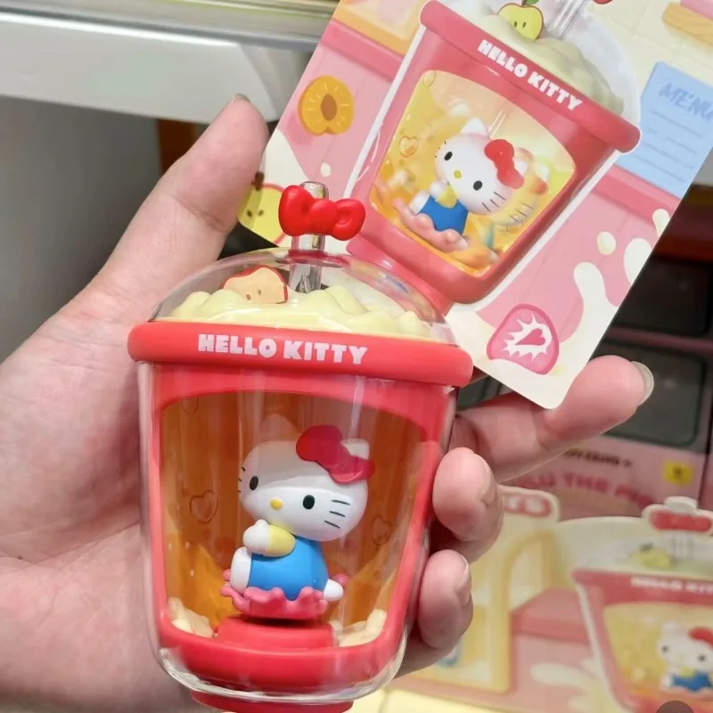 

Genuine Sanrio Kitty Kurom Pochacco Milk Tea Cup Series Blind Box Light-Up Fun Collectible Creative and Cute Birthday Gift