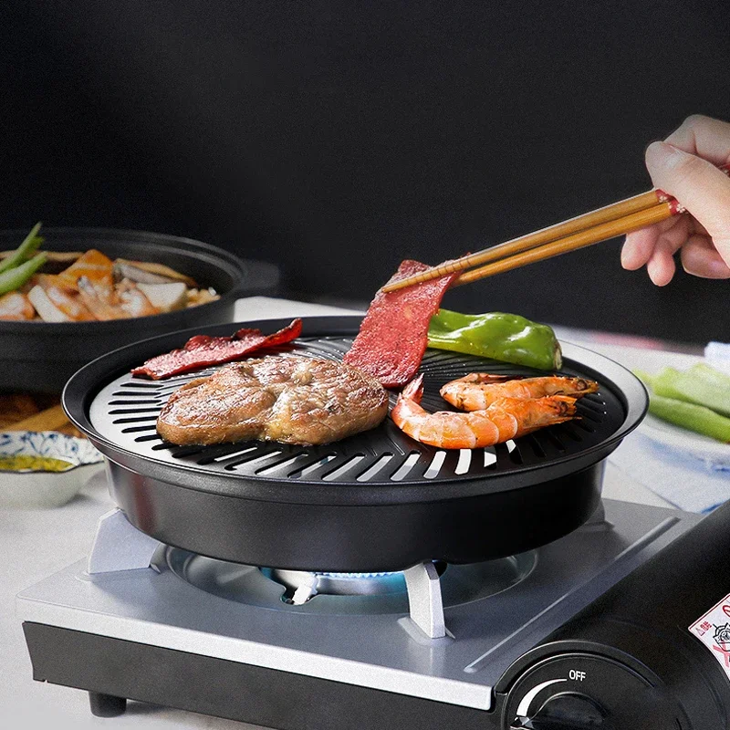 Smokeless Barbecue Grill Pan Non-Stick Gas Stove Plate  Stove Baking Tray BBQ Grill Barbecue Tools  Household Outdoor