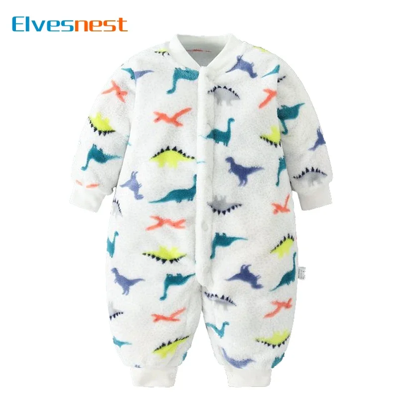 Flannel Long Sleeve Baby Clothes Boys Rompers Cartoon Baby Girl Romper Winter Warm Infant Clothing Boys Romper 3-18 Months