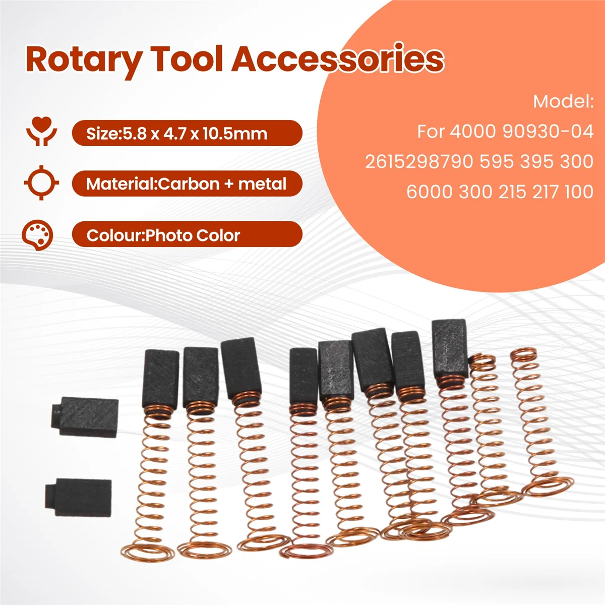 10Pcs Carbon Brushes for 4000 90930-04 2615298790 595 395 300 6000 300 215 217 100