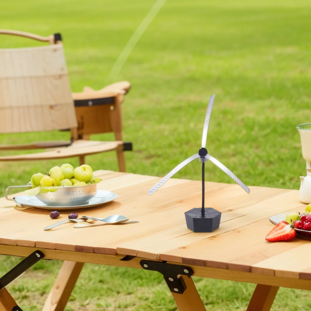 Fly Fan USB Rechargeable Flexible Fly Fan with Holographic Blades Table Top Fly Fan for Picnic Kitchen Party