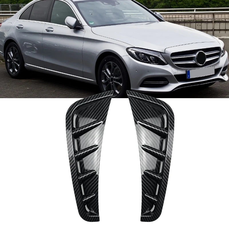 Car Front Bumper Side Spoiler Splitter Cover For Mercedes Benz C Class W205 2019+ Flank Air Intake Wind Knife