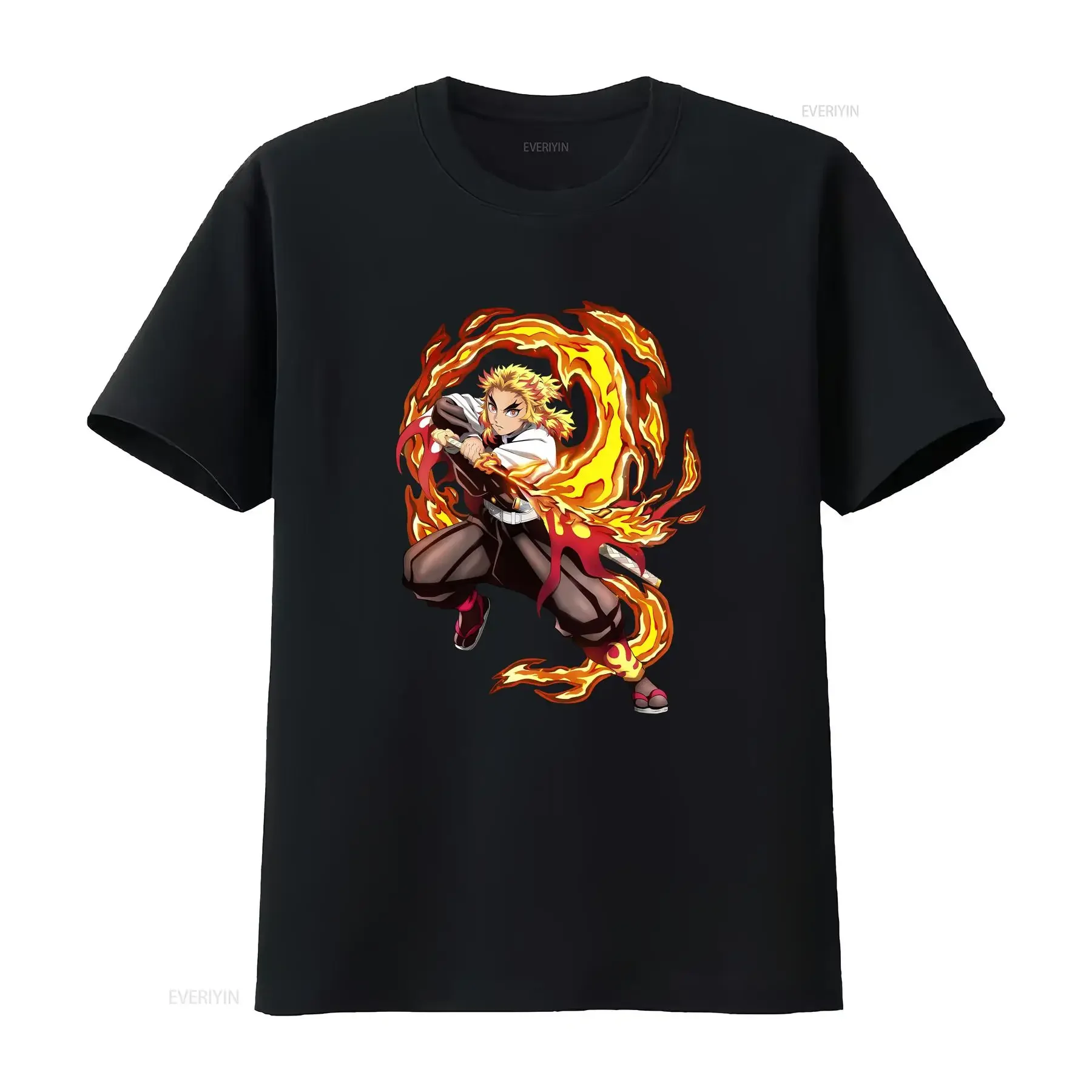 

Rengoku T Shirt vintage Washed graphic Top For Everyday Wear Soft Breathable Casual Versatile fashion Stretched Stylish