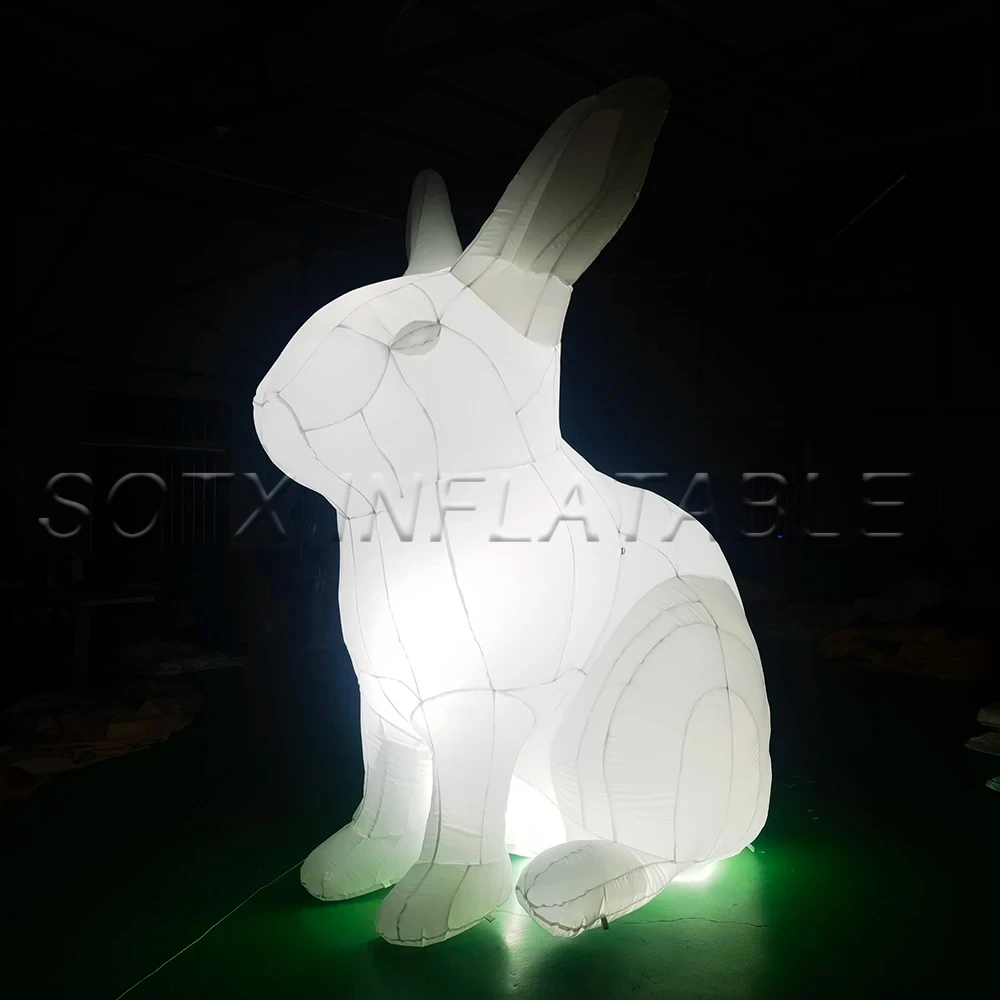 Mascot on sale Customized Size Advertising cute Inflatable Easter Bunny/LED lighted Inflatable Lovely Rabbit Cartoon Animal