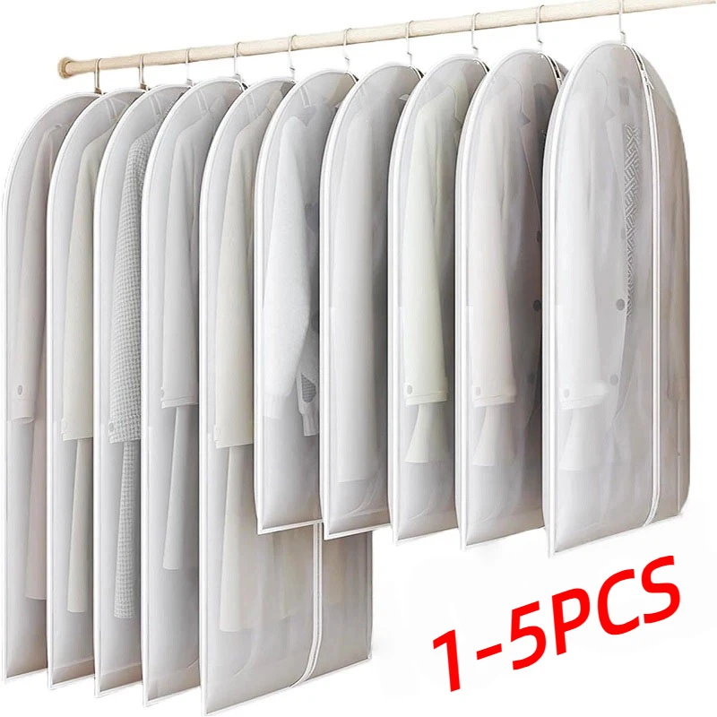 Dustproof Clothing Covers Waterproof Clothes Dust Cover Coat Suit Dress Protector Hanging Garment Bags Closet Organizer