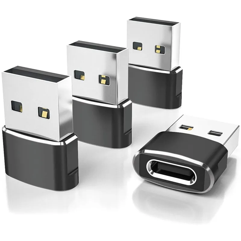 4PCS OTG USB To Type C Adapters Universal for IPhone 16 15 Pro Max Plus IPad Samsung S24 IWatch AirPods USBC Cable Converter