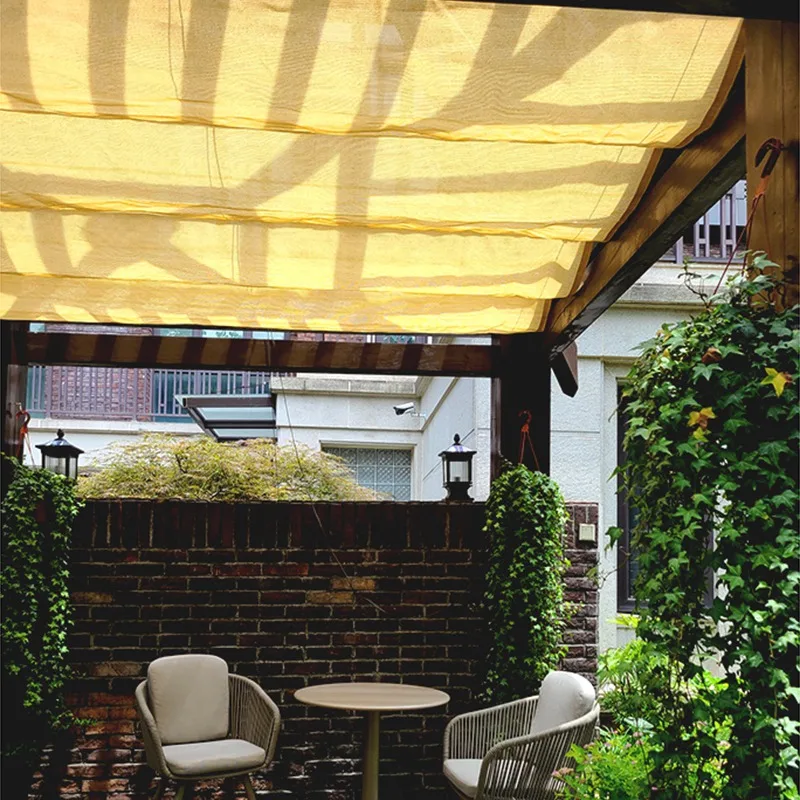 180GSM 95% Anti-UV HDPE Fabric Retractable Wave Sun Shade Net Garden Pergola Swimming Pool Shading Sails Sliding Canopy