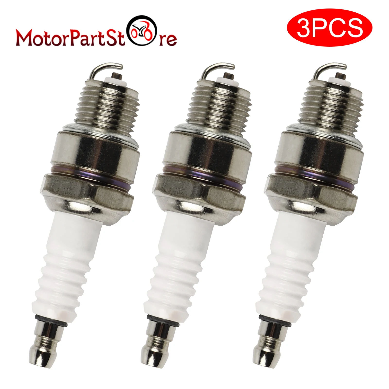 3PCS Motorcycle Spark Plug E6TC BP6HS for PW50 PW80 LT50 LT80 50cc 70cc 90cc 110cc ATV Quad Moped Scooter Go Kart Dirt Bike