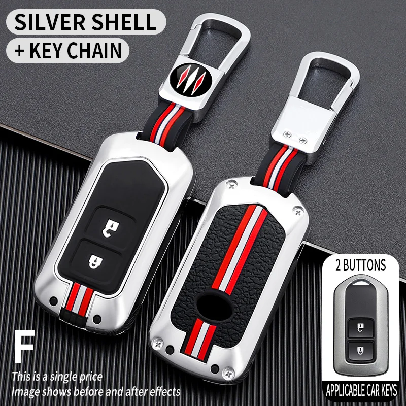 Zinc Alloy + Silicone Car Key Case Cover For Toyota Sienna Se Tacom Yaris Vios 2015 2016 2017 2018 2019 2020 2022  Accessories