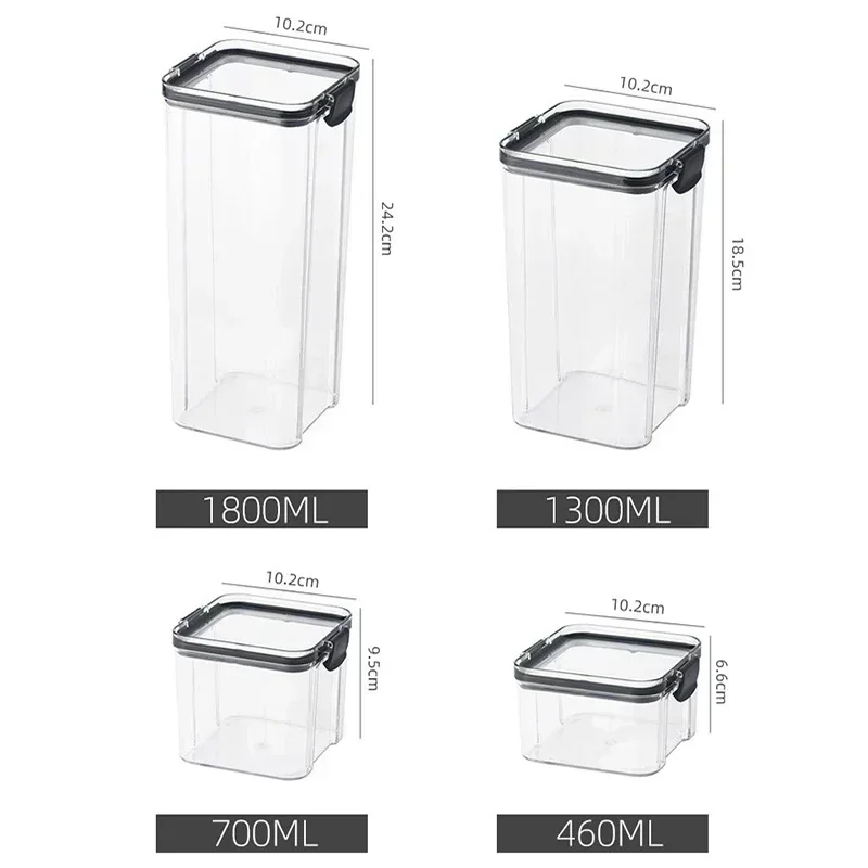 Plastic Food Storage Box Sets Stackable Kitchen Sealed Jar Multigrain Tank Bottle Dried Fruit Tea Storage Containers set