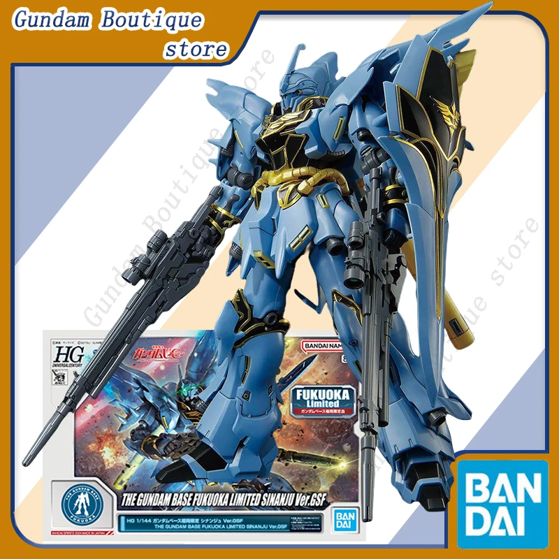 Bandai Genuine HGUC THE GUNDAM BASE FUKUOKA LIMITED SINANJU Ver.GSF Anime Action Figure Collectible Assembly Model Toys Gift Kid