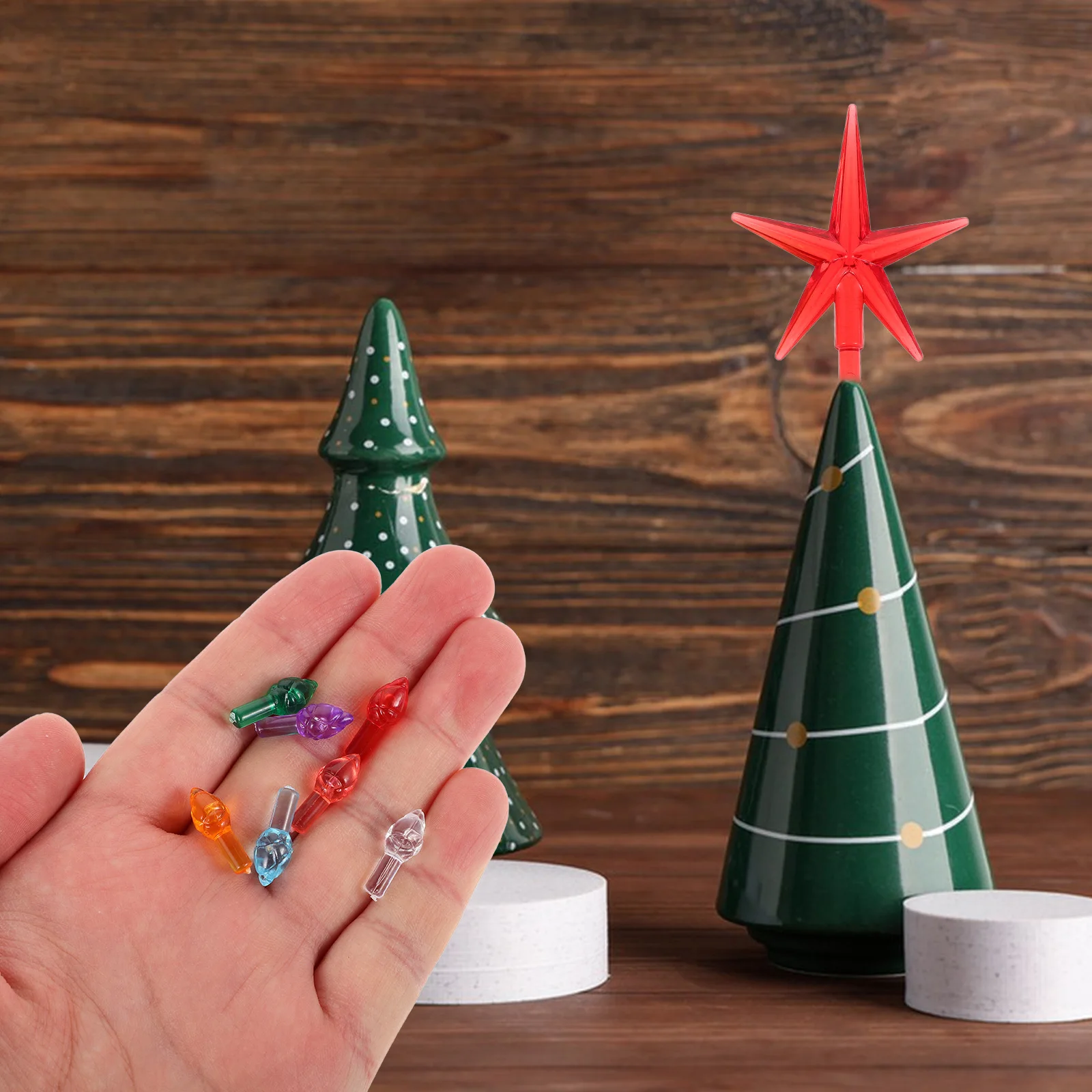 

Christmas Tree Lights Ceramic Replacement Ornaments Multi Colored Large Plastic Accessories DIY Decorations Holiday Decor Star
