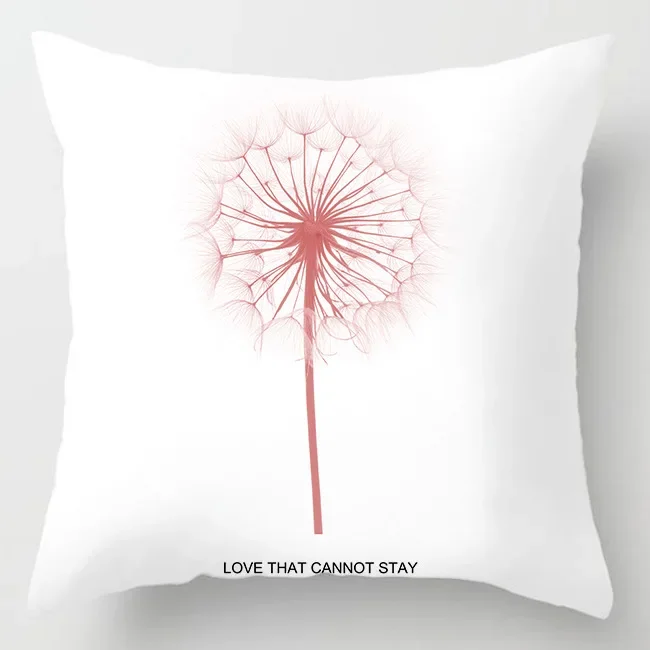 Nordic Pink Dekoracyjna seria geometryczna Pióro Roślina Poliestrowa poszewka na poduszkę Nowoczesna sofa