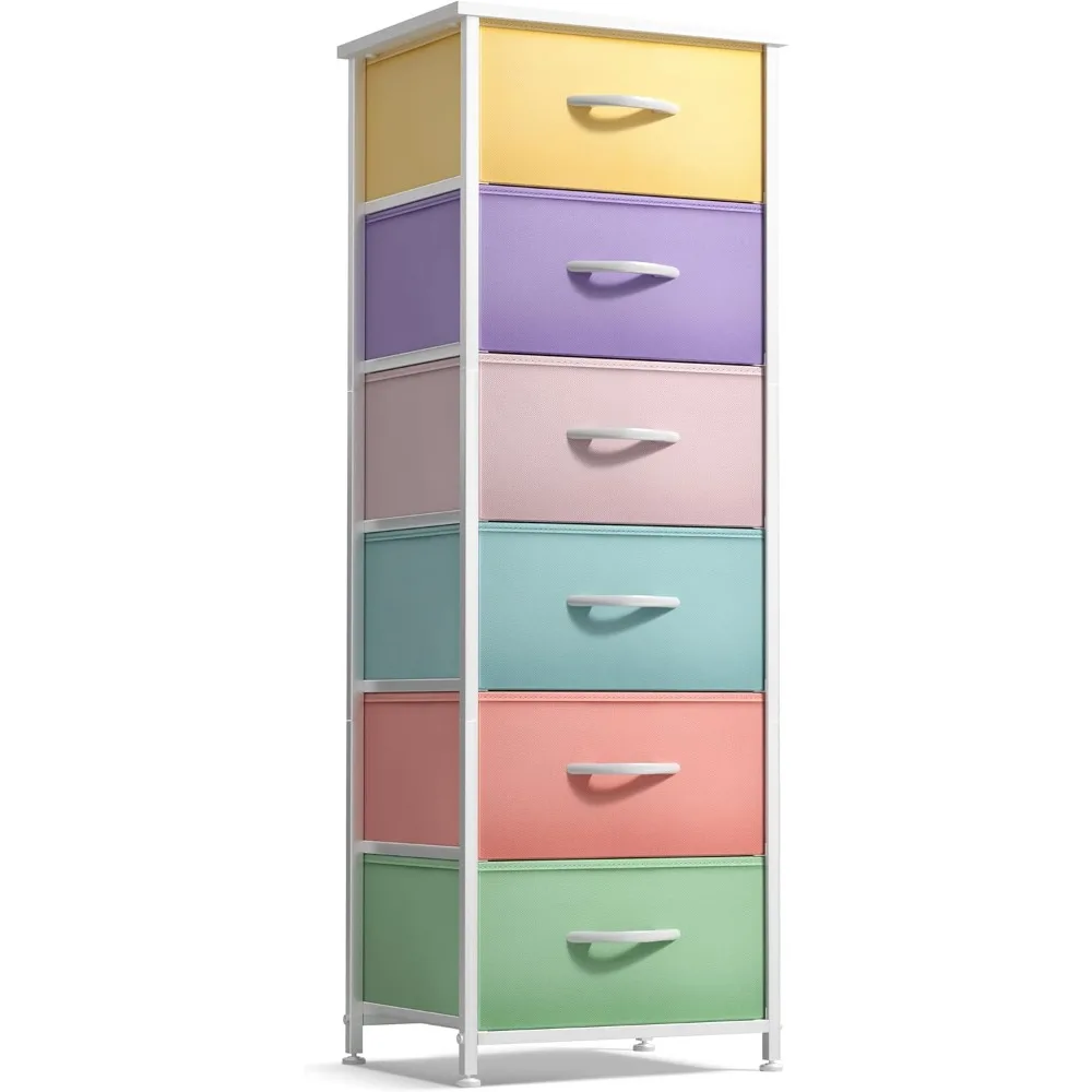 

Sorbus Fabric Dresser Kids Bedroom Chest ,Tall Storage Tower,Clothing Organizer,Playroom, Nursery, Steel Frame