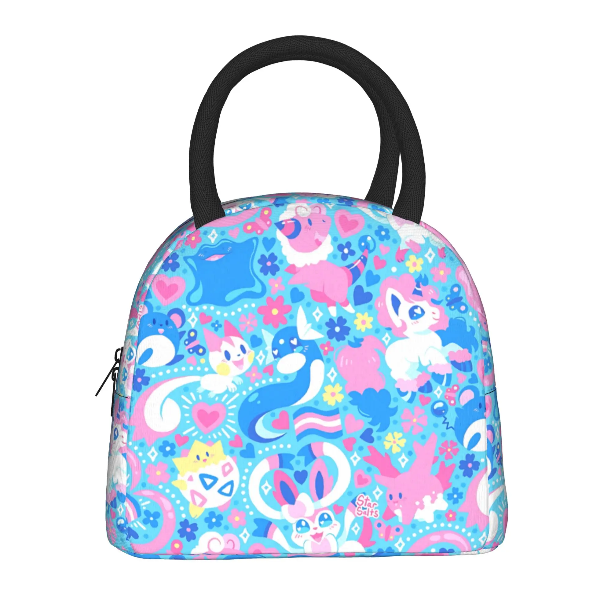 Cartoon Pokemon Theme Handbag Insulated Lunch Bag Ice Pack Rice Bag  bolsa Student Bento Lunch Handbag Insulation