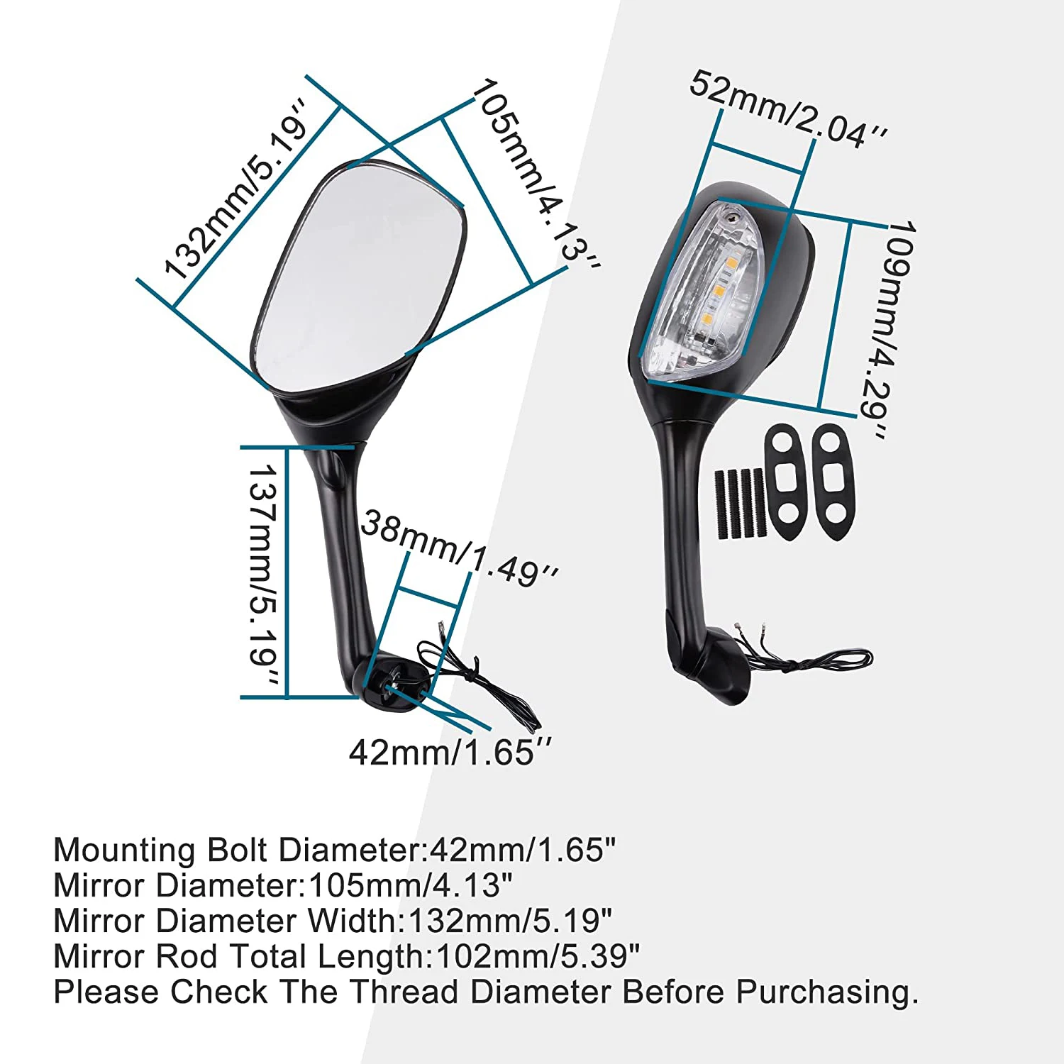 Motorcycle Rearview Mirror for Suzuki GSXR 600 750 2006 2007 2008 2009 2010 GSXR 1000 2005 2006 2007 2008 K6 K7 K8