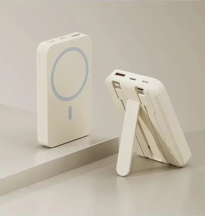 باور بانك Magsafe بقوة 10000 مللي أمبير في الساعة، شاحن لاسلكي بقدرة 20 وات، باور بانك سريع الشحن مع كابل لهاتف iPhone Huawei Xiaomi، بطارية احتياطية