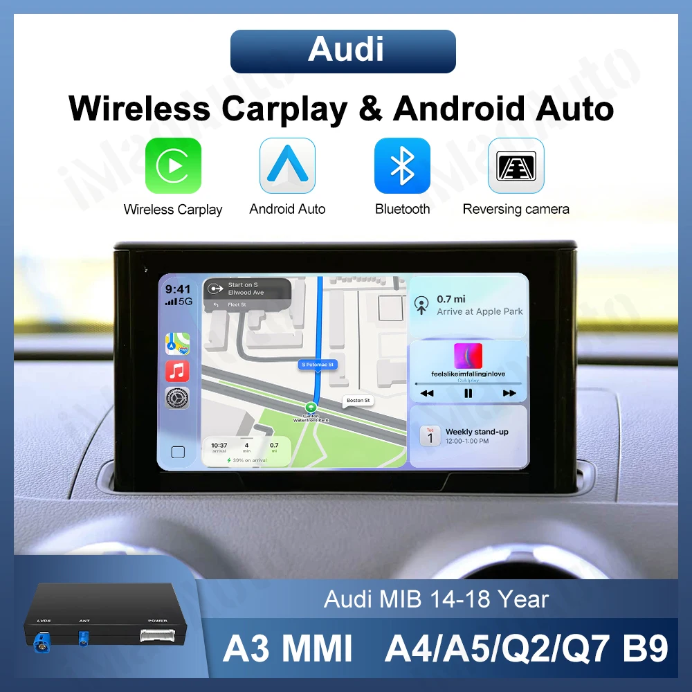 Wireless Carplay Android Auto Lossless Installation Interface For Audi A3 Q2 Q5L Q7 2014-2018 Rear Camera Car Play Module
