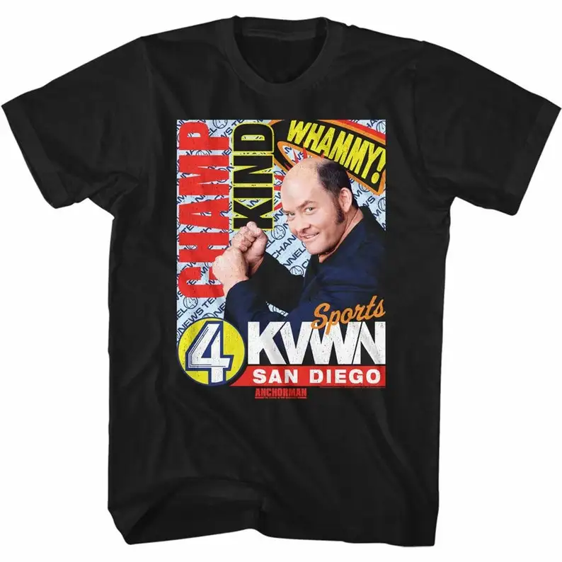 

Anchorman Champ Kind Dark Black Adult T-Shirt