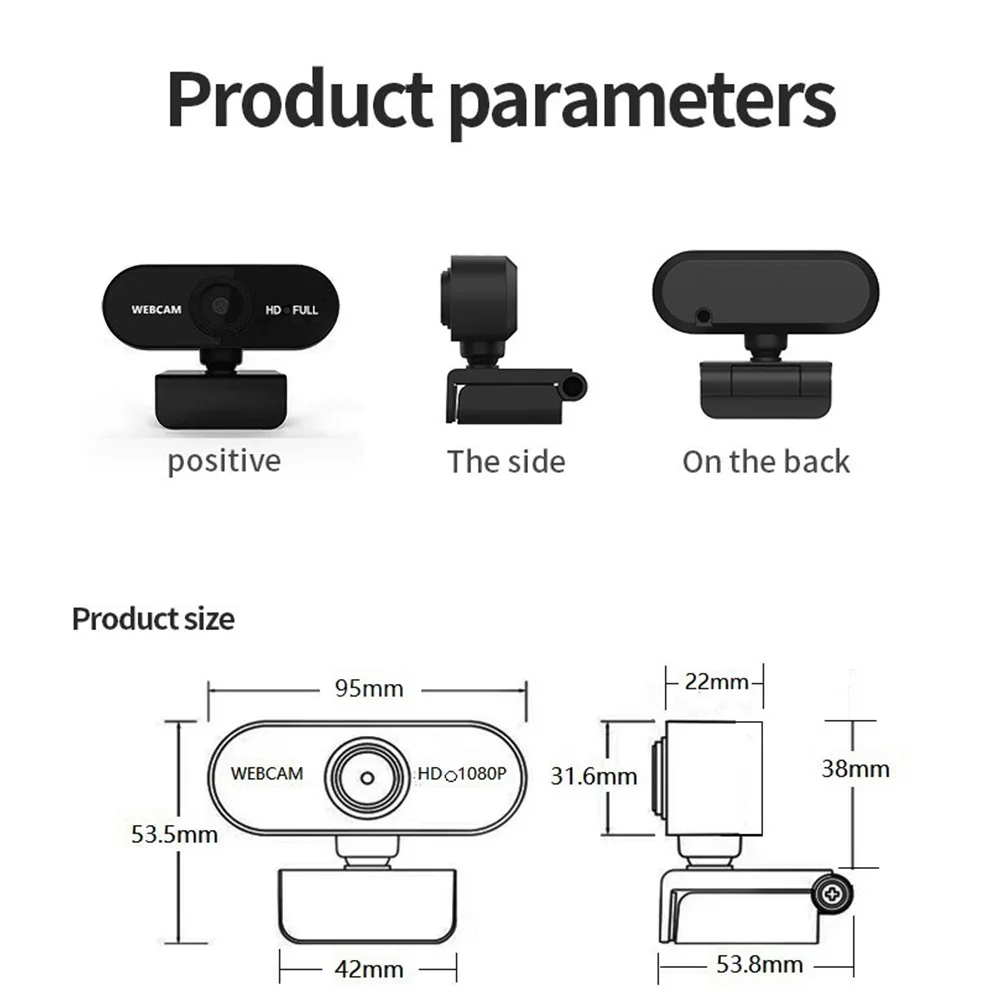 USB HD 자동 초점 웹 카메라, 마이크 포함, 컴퓨터 웹 카메라, PC 및 노트북 회의 및 화상 통화용 PC 웹캠, 1080P, 2K
