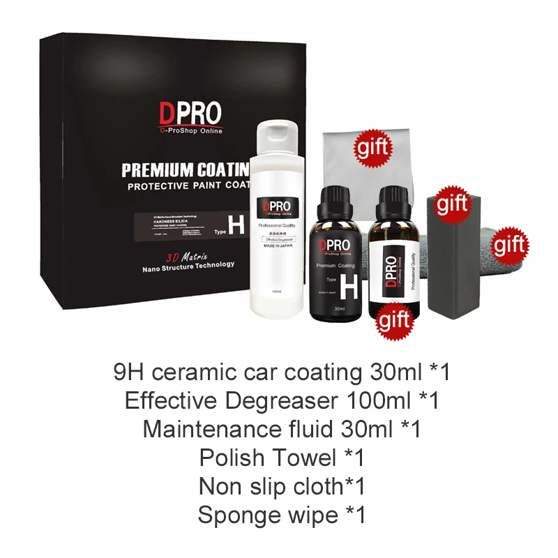 Dpro Ceramic Car Coating 160ml High Gloss Shiny Like Mirror Car Paint Care Crystal Coating 9H Auto Ceramic Coating Liquid Glass