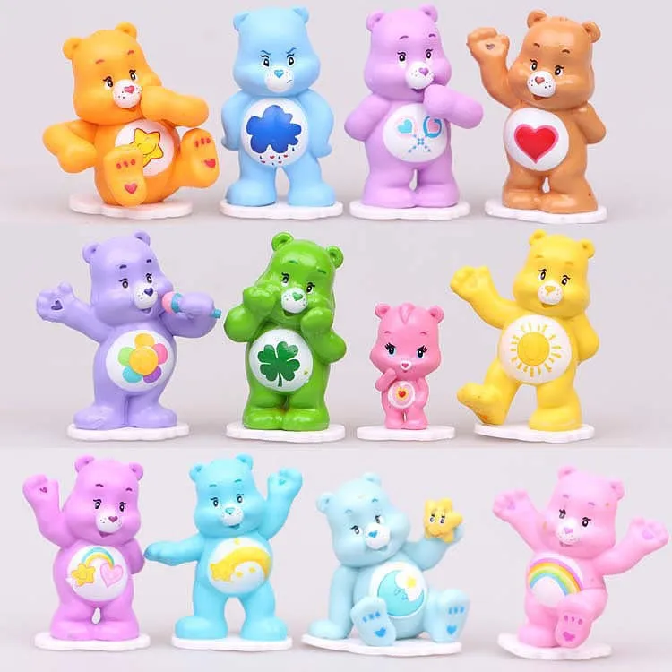 

2025 Cartoon Bear Anime Cute Cartoon Bear Anime Figures Model for Girls Gift Funny Animal Accessories Children Gift