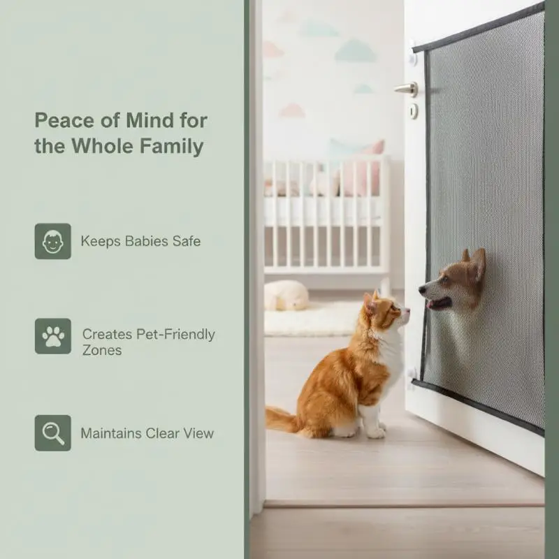 Pet Dog Barrier Fences Hook Pet Isolated Network Stairs Gate New Folding Breathable Mesh Playpen For Dog Safety Fence