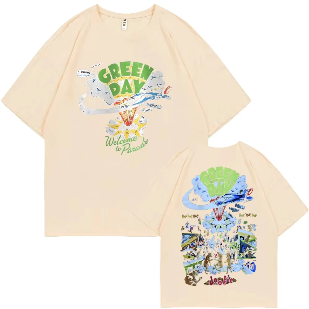 فاسق الفرقة الأخضر يوم Dookie تي شيرت الرجال النساء الكلاسيكية القوطية خمر روك تي شيرت الذكور الهيب هوب المتضخم التي شيرت 90s الشارع الشهير