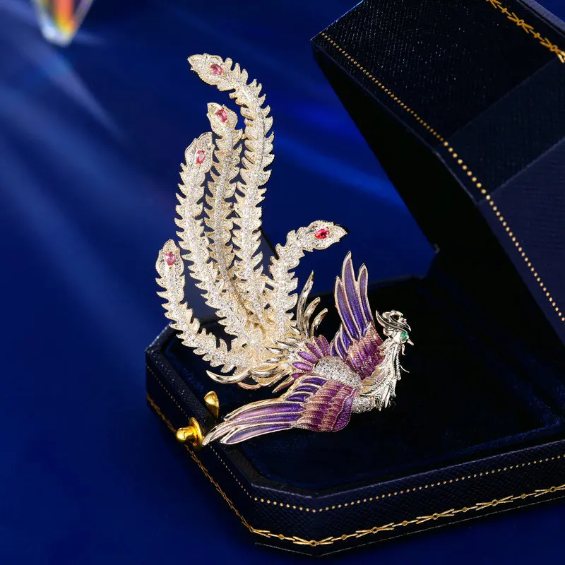 

Vintage Dress Accessories Women's Coat Coat Decoration Luxury High-end Phoenix Brooch