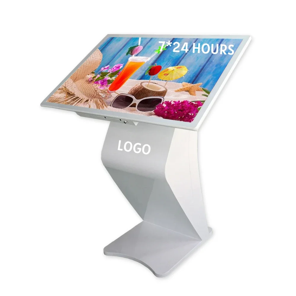 21.5/32 Inch Full HD Floor Standing 4 K Interactive Lcd Digital Information Touch Screen Advertising Display Totem