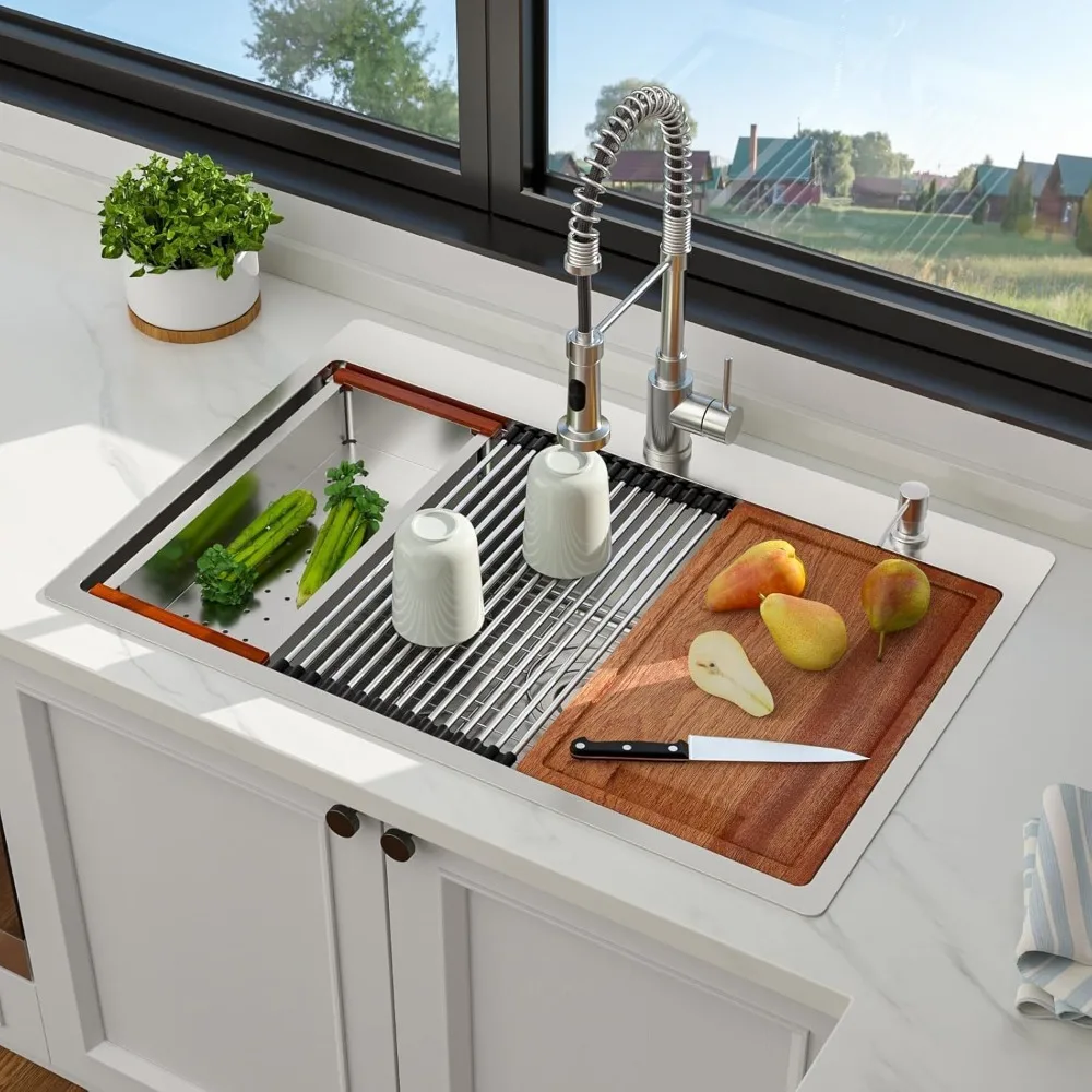 

33 x 22 Stainless Steel Single Bowl Drop-In Kitchen Sink with Top Mount Installation