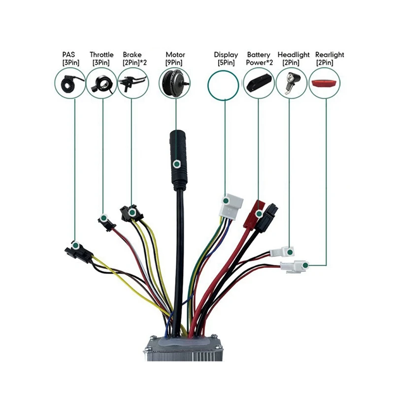 Controlador sin escobillas de onda sinusoidal 6A-36V 48V 750W E-Bike 25A con pantalla EN06 pantalla de luz para bicicleta eléctrica