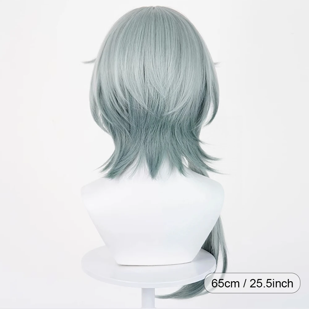 Picture 3: Honkai Star Rail Anaxagoras Wig Synthetic Long Straight Ombre Cyan Fluffy Game Cosplay Wig for Daily Party