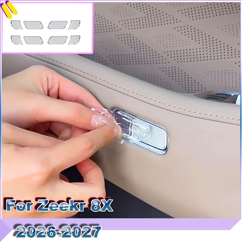 Door Switch Button Sticker Fit For ZEEKR 8X 2026-2027 Drip Glue Protective Decal Anti-Scratch Interior Modification Accessories