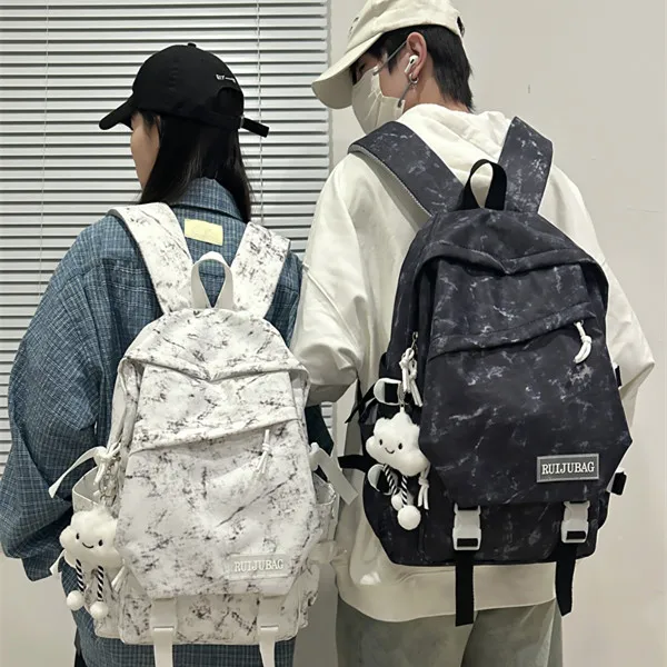Fashion Rendering Design Men and Women Universal Nylon Large-capacity Leisure Schoolbag Lnsert Buckle Computer Leisure Backpack