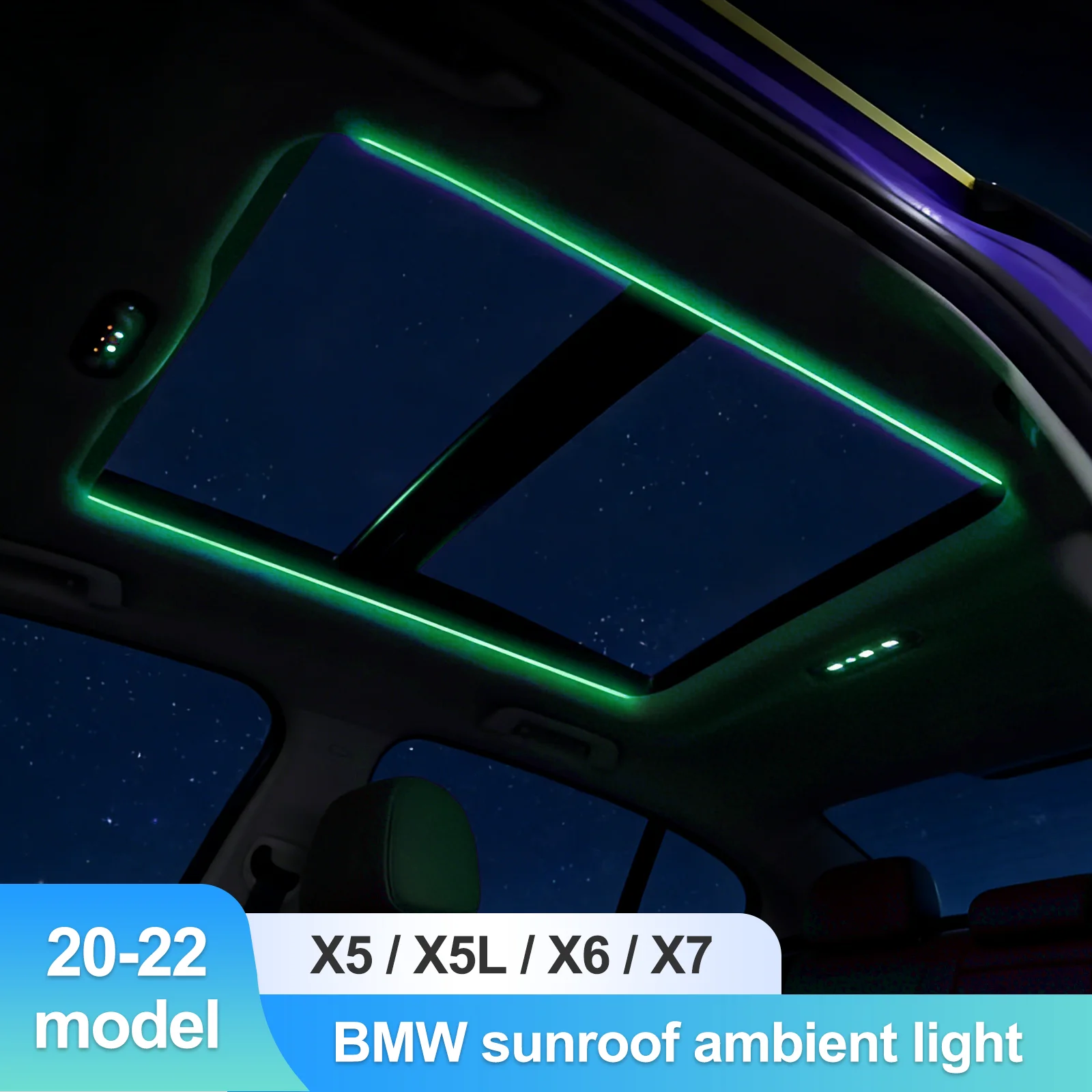 

Ezonetronics Ambient Light for BMW X5 X5L G05 X6 G06 X7 G07 2020-2022, Panoramic Sunroof Side LED Strip,11 Colors Plug&Play