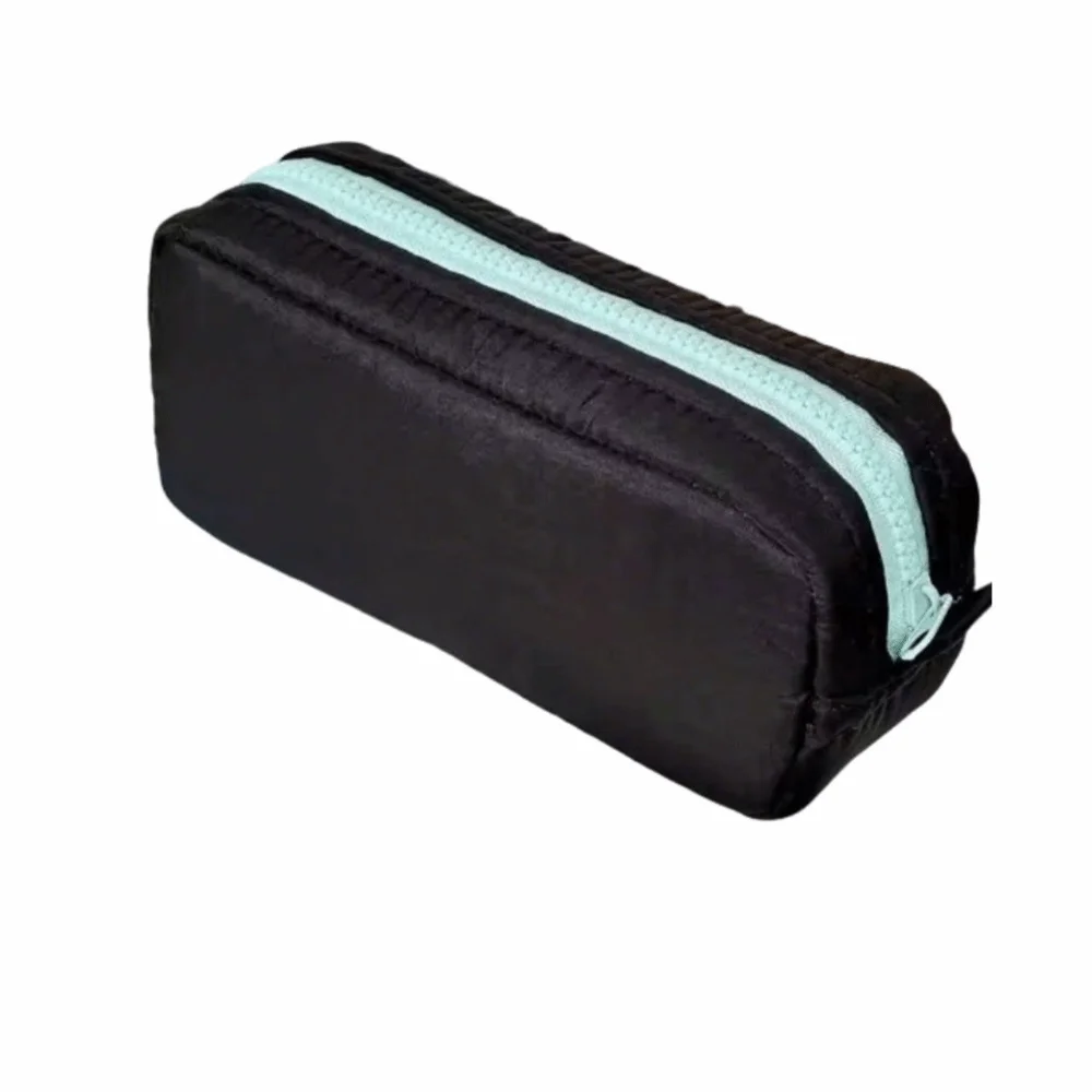 Large Capacity Solid Color Pen Bag Multifunctional Portable Simplicity Pencil Case Zipper Design Polyester
