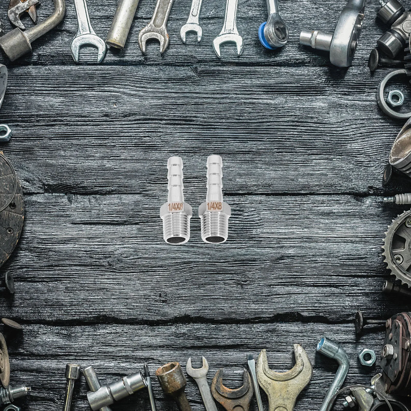 

2pcs Stainless Steel Hose Connectors Gas Fittings Pipe Connectors Leak Proof Home Brewing Npt Male Thread 8Mm Barb