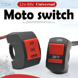 DC12V-80V interruptor de apagado del manillar de la motocicleta botón de encendido y apagado Universal para Moto Motor ATV bicicleta negro 10A accesorios de motocicleta